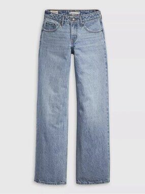 Like New LEVI'S Big E "Low Loose" Light Wash Straight Leg Jeans Low Rise Size 25